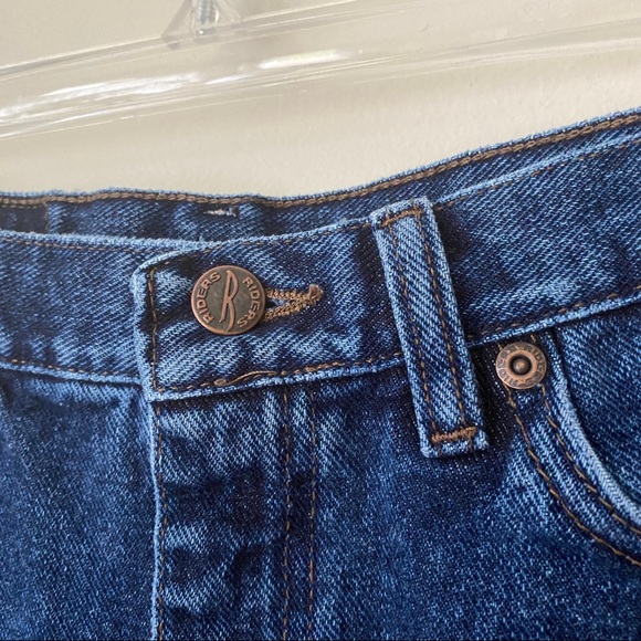 Vtg Lee Riders Petites Cutoff Distressed Denim Jean Shorts High Waist 12p USA - Picture 5 of 6